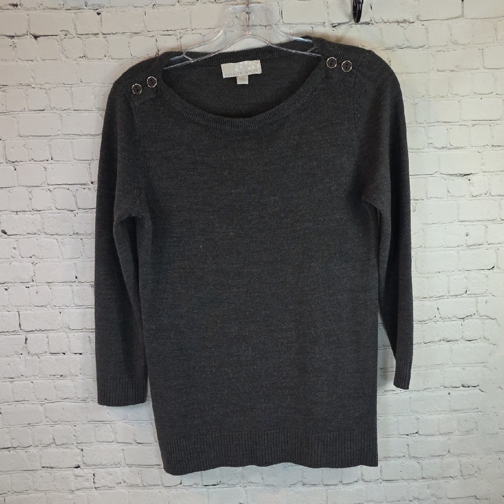 Carolyn Taylor Charcoal Crew Neck Sweater